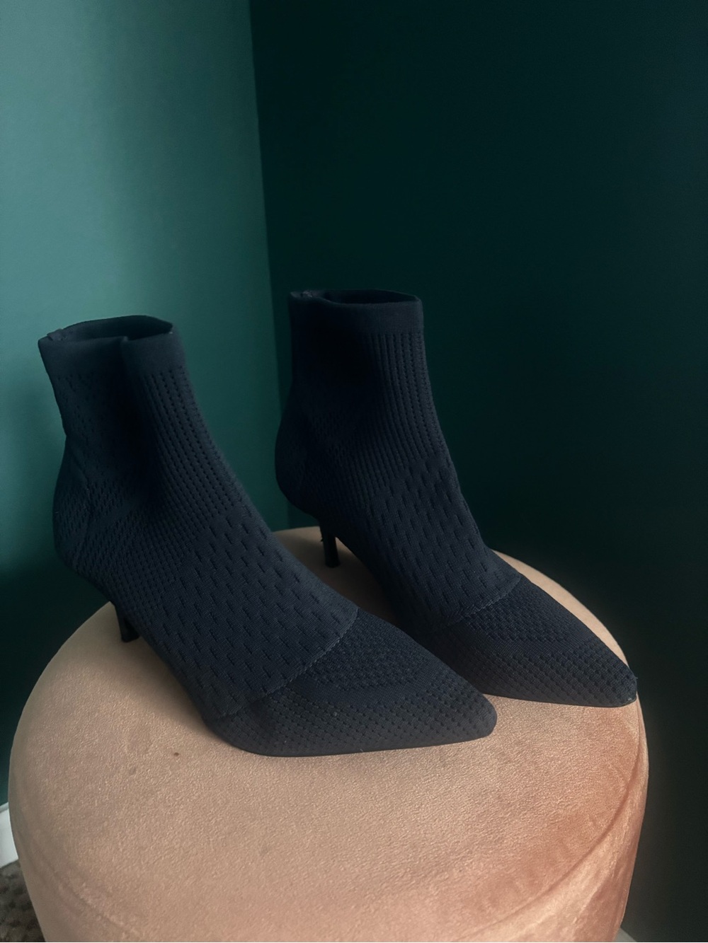 Charles by Charles David Women's Blue Knit Pointed-Toe Ankle Boots